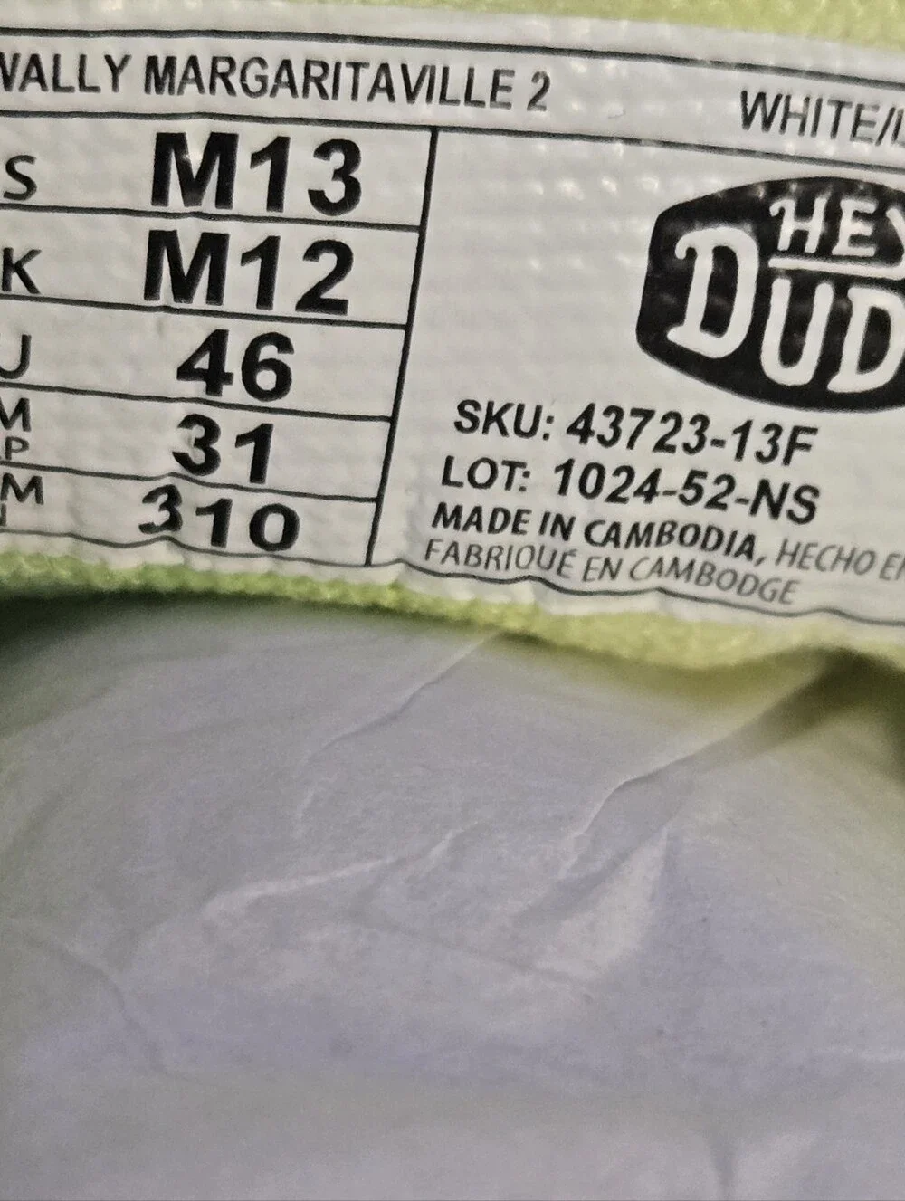 Hey Dude travel bright tags